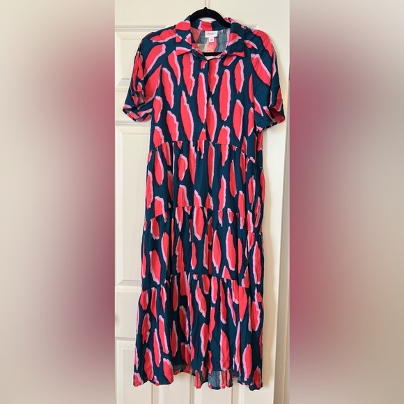 NWT LuLaRoe Helene Tiered Midi Dress Size Small - Picture 1 of 9